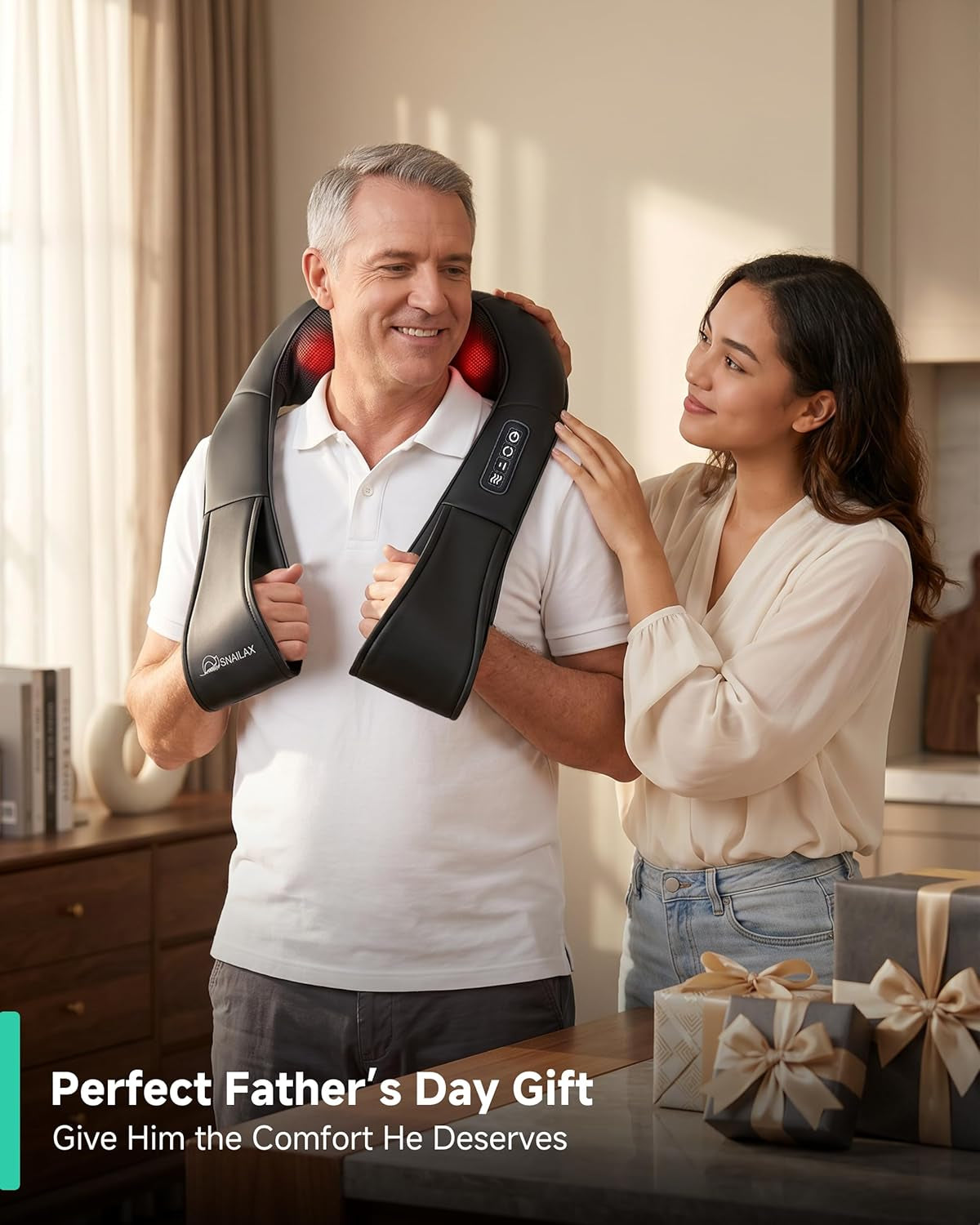 Shiatsu Neck and Shoulder Massager - Back Massager with Heat, Deep Kneading Electric Massage Pillow for Neck, Back, Shoulder,Foot,Body